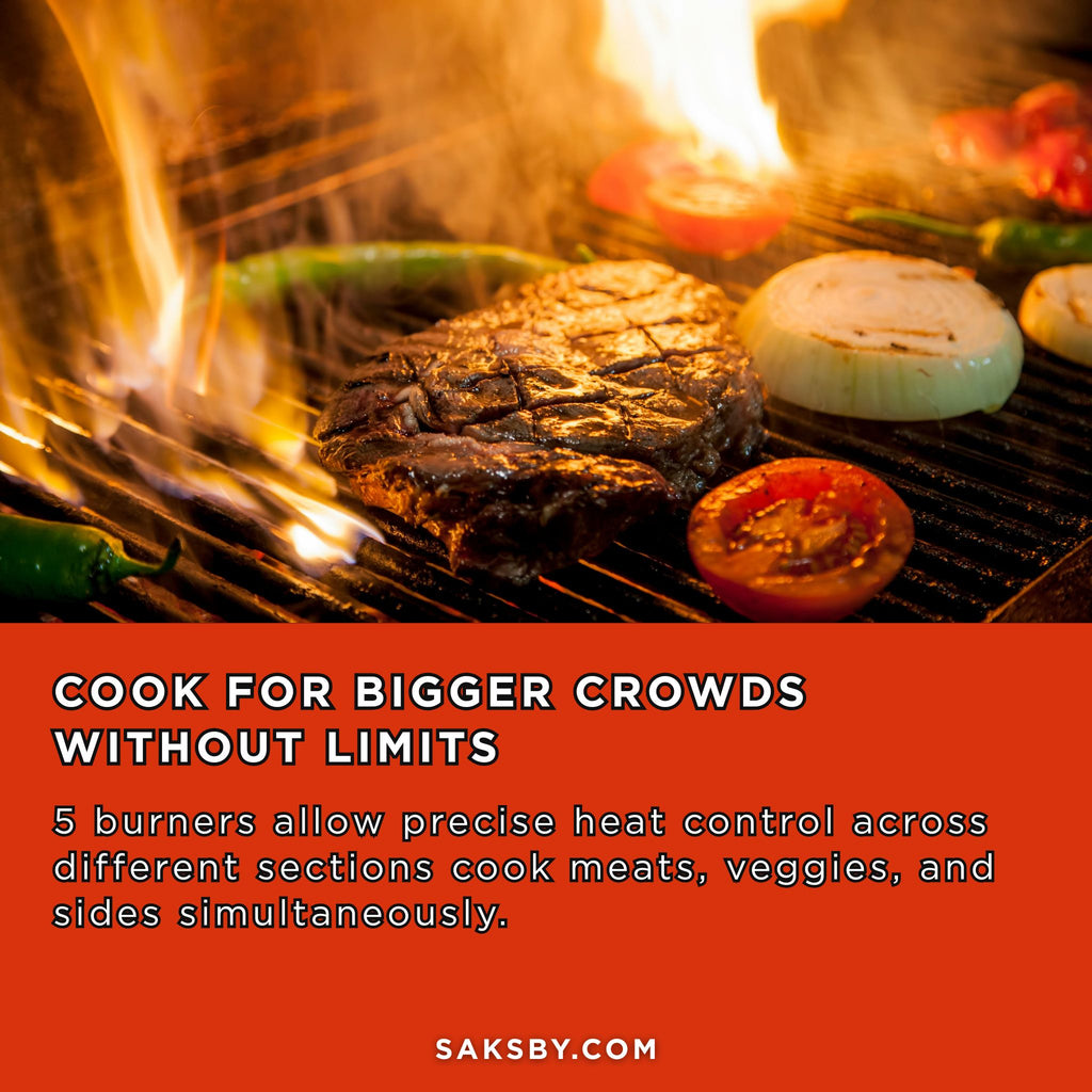 KoKoMo Grills 40-Inch Professional 87K BTU LP NG 5 Burner Built-In Stainless Steel Gas Grill (SAK75364) - Saksby Wholesale - Cook Bigger Without Limits