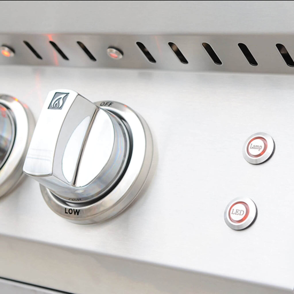 KoKoMo Grills 40-Inch Professional 87K BTU LP NG 5 Burner Built-In Stainless Steel Gas Grill (SAK75364) - Saksby Wholesale - Power Knob and Control Buttons
