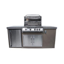 Kokomo Grills 7 Ft Straight Island With Built In BBQ And Refrigerator SAK46187 - On White Background