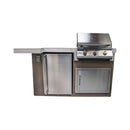 Kokomo Grills Mini Maui BBQ Island With LED Lights Built In BBQ And Refrigerator SAK53828 - Front View On White Background