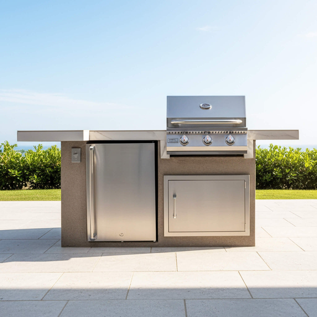 Kokomo Grills Mini Maui BBQ Island With LED Lights Built In BBQ And Refrigerator (SAK53828) - Saksby Wholesale - Lifestyle On Patio
