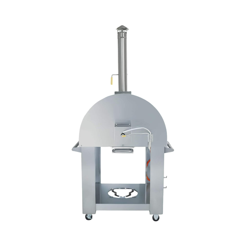 KoKoMo Grills Premium 32-Inch Stainless Steel Dual Fuel Gas Or Wood Fired Pizza Oven [KO-PIZZAOVEN] (SAK14753) - Saksby Wholesale - Back View