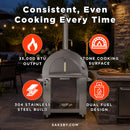 KoKoMo Grills Premium 32-Inch Stainless Steel Dual Fuel Gas Or Wood Fired Pizza Oven [KO-PIZZAOVEN] (SAK14753) - Saksby Wholesale - Features