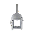 KoKoMo Grills Premium 32-Inch Stainless Steel Dual Fuel Gas Or Wood Fired Pizza Oven [KO-PIZZAOVEN] (SAK14753) - Saksby Wholesale - Front View With Lid