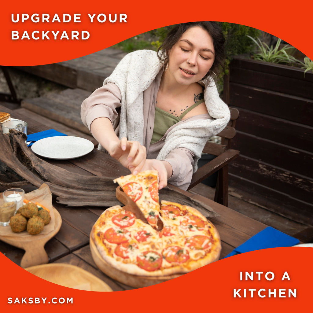 KoKoMo Grills Premium 32-Inch Stainless Steel Dual Fuel Gas Or Wood Fired Pizza Oven [KO-PIZZAOVEN] (SAK14753) - Saksby Wholesale - Lifestyle Image