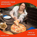 KoKoMo Grills Premium 32-Inch Stainless Steel Dual Fuel Gas Or Wood Fired Pizza Oven [KO-PIZZAOVEN] (SAK14753) - Saksby Wholesale - Lifestyle Image