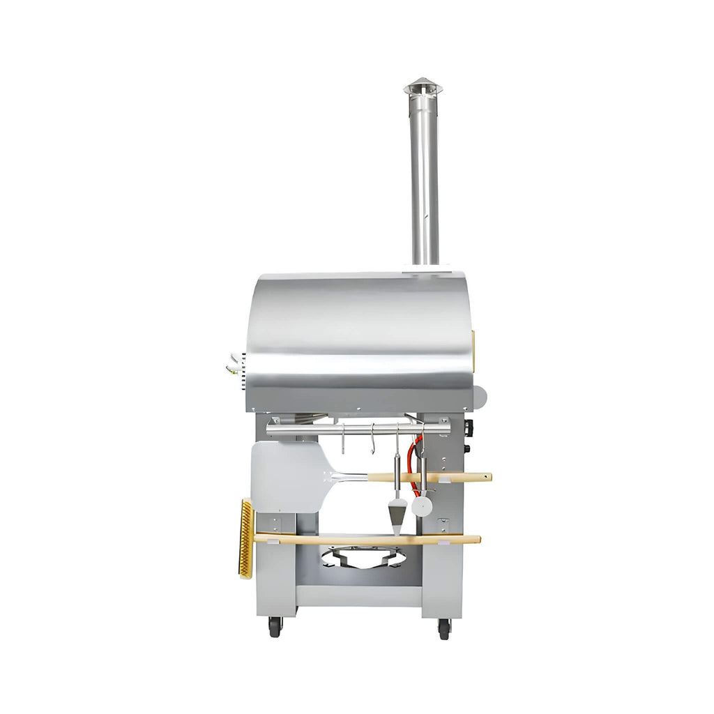 KoKoMo Grills Premium 32-Inch Stainless Steel Dual Fuel Gas Or Wood Fired Pizza Oven [KO-PIZZAOVEN] (SAK14753) - Saksby Wholesale - Right view
