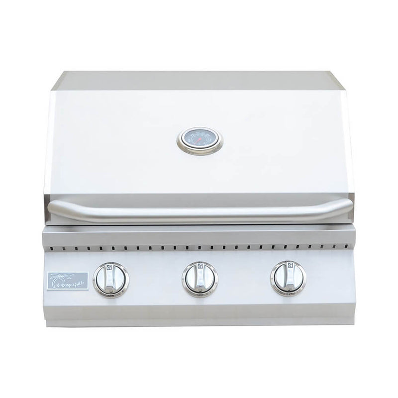 KOKOMO GRILLS Premium 36K BTU 3 Burner Built-In Stainless Steel Gas Grill (SAK84173) Closed Front View