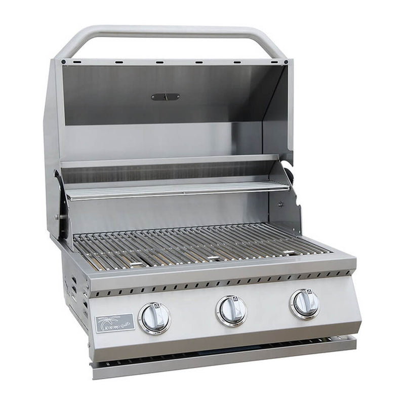 KOKOMO GRILLS Premium 36K BTU 3 Burner Built-In Stainless Steel Gas Grill (SAK84173) Opened