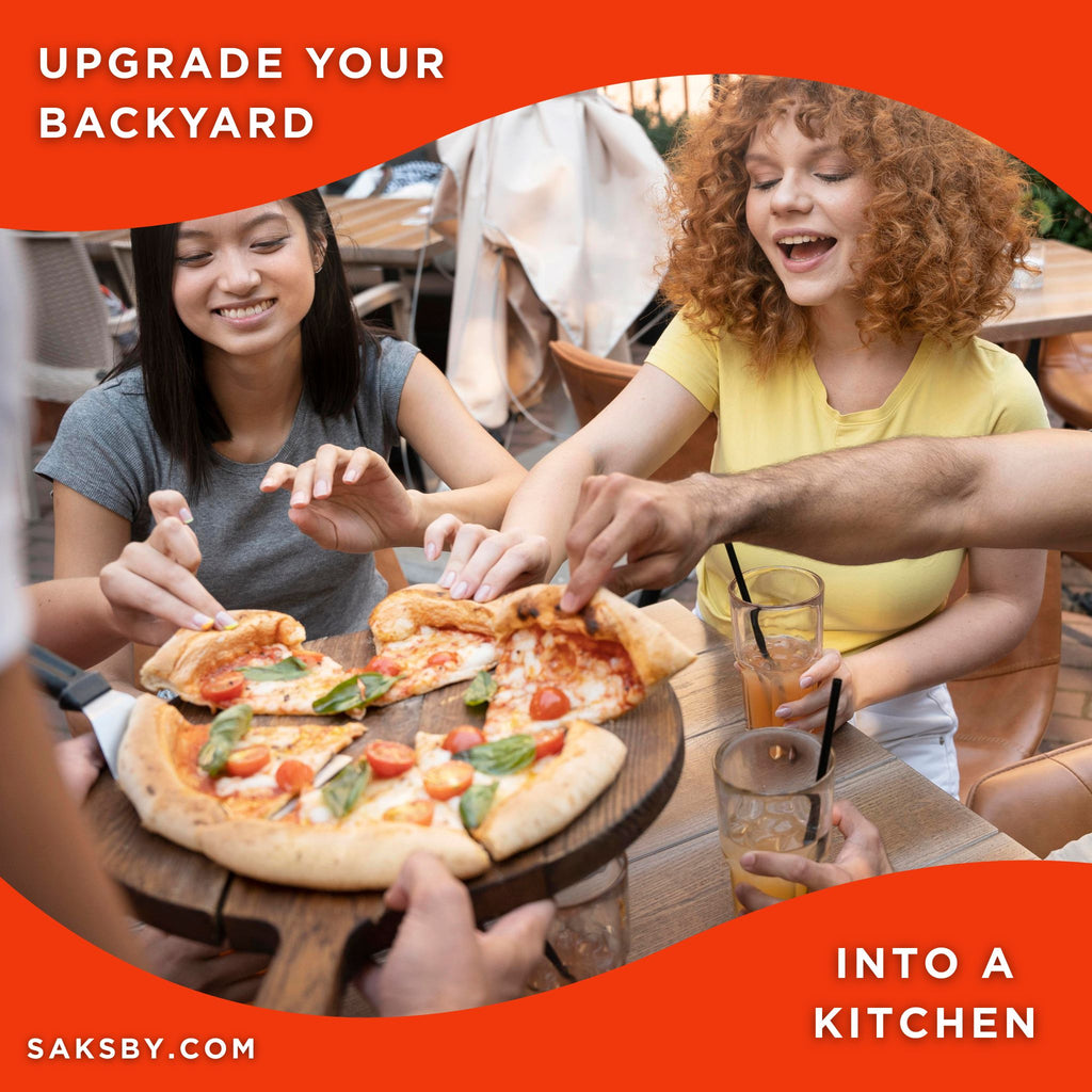 KoKoMo Grills Premium 32-Inch Stainless Steel Wood Fired Pizza Oven [KO-PIZZAOVEN] (SAK92618) - Saksby Wholesale - Lifestyle Image