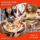 KoKoMo Grills Premium 32-Inch Stainless Steel Wood Fired Pizza Oven [KO-PIZZAOVEN] (SAK92618) - Saksby Wholesale - Lifestyle Image