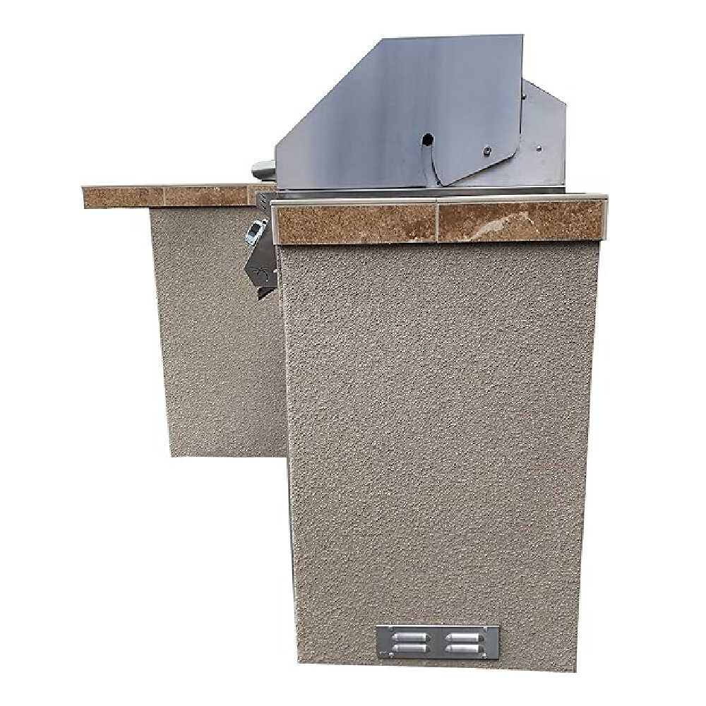 KOKOMO Havana L Shape BBQ Island Outdoor Kitchen With Built In BBQ Grill (SAK47390)-SAKSBY