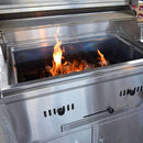 KoKoMo Grills Premium Built-In Charcoal Grill With 304 Stainless Steel And Adjustable Heat Tray, 32" (SAK32504) - Saksby Wholesale - Flames Demonstration View