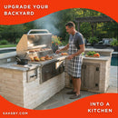 KoKoMo Grills Premium Built-In Charcoal Grill With 304 Stainless Steel And Adjustable Heat Tray, 32" (SAK32504) - Saksby Wholesale - Lifestyle Image