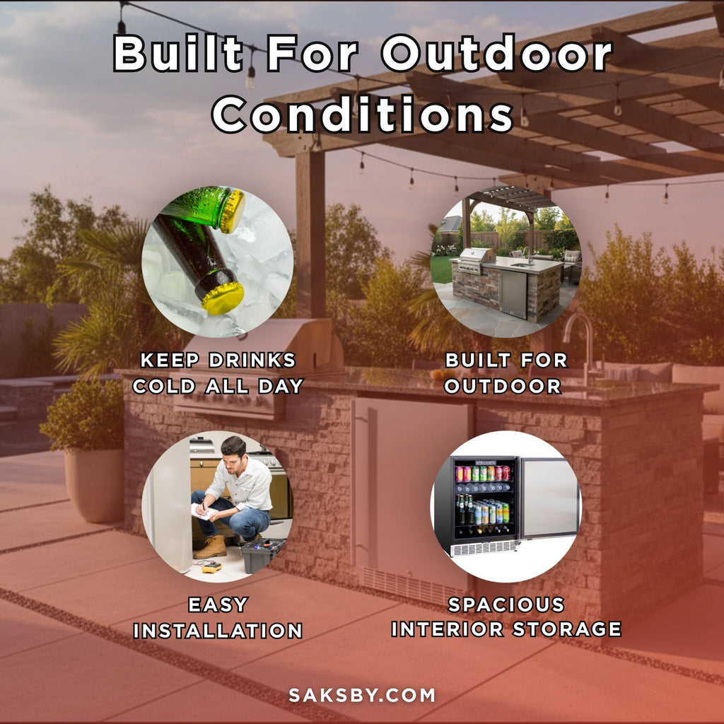 KoKoMo Grills 24-Inch Professional Luxury Outdoor Stainless Steel Kitchen Refrigerator [KO-LUX-FRIDGE] (SAK54862) - Saksby Wholesale - Benefits