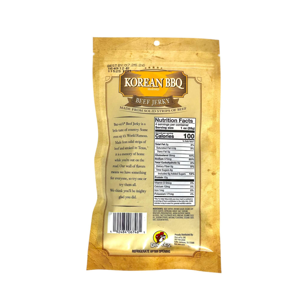 Korean BBQ Beef Jerky (SAK89124) - Saksby Wholesale - Back View