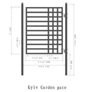 Kyiv Style Powder-Coated Galvanized Steel Pedestrian Gate, 5FT [PGKYIV-AP] (SAK45810) - Saksby Wholesale - Dimensions View