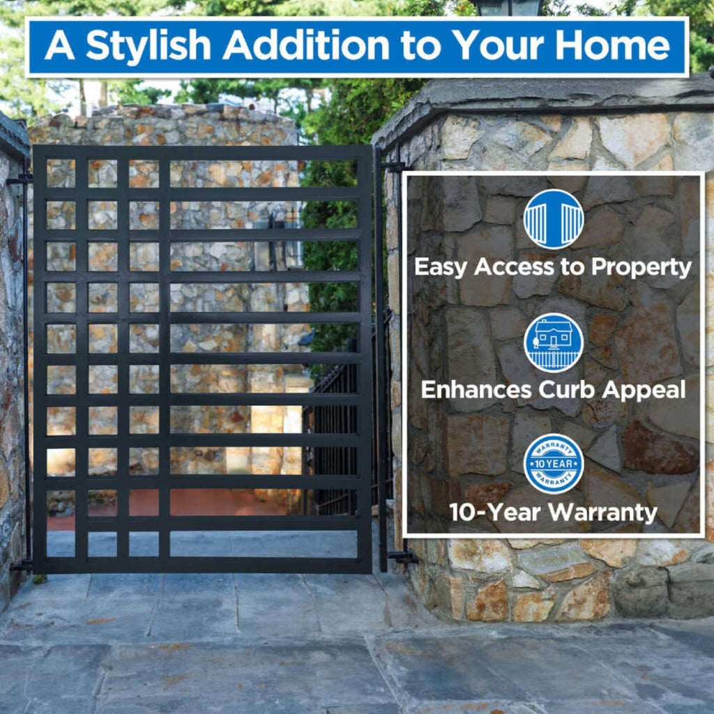Kyiv Style Powder-Coated Galvanized Steel Pedestrian Gate, 5FT [PGKYIV-AP] (SAK45810) - Saksby Wholesale - Features View