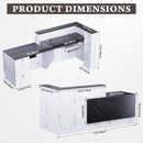 L-Shaped Modern Black And White Reception Desk With Lockable Drawers (SAK50729) - Saksby Wholesale - Dimension