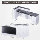 L-Shaped Modern Black And White Reception Desk With Lockable Drawers (SAK50729) - Saksby Wholesale - Dimensions