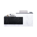 L-Shaped Modern Black And White Reception Desk With Lockable Drawers (SAK50729) - Saksby Wholesale - Left Cabinet