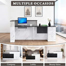 L-Shaped Modern Black And White Reception Desk With Lockable Drawers (SAK50729) - Saksby Wholesale - Product Usage