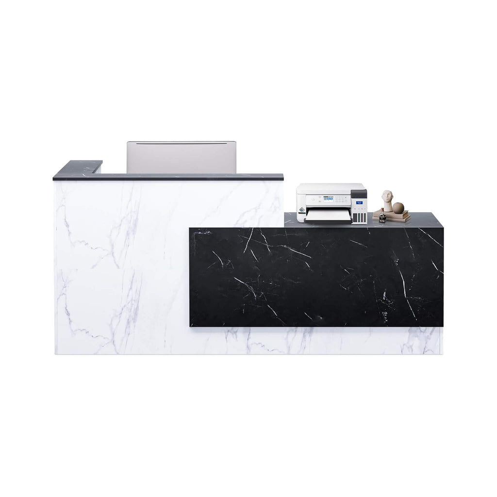 L-Shaped Modern Black And White Reception Desk With Lockable Drawers (SAK50729) - Saksby Wholesale - Right Cabinet