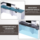 L-Shaped Modern Black And White Reception Desk With Lockable Drawers (SAK50729) - Saksby Wholesale - Space And Legs Features