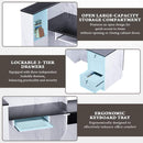 L-Shaped Modern Black And White Reception Desk With Lockable Drawers (SAK50729) - Saksby Wholesale - Storage Features