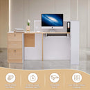 L-Shaped Modern Brown And White Reception Desk With Lockable Drawers (SAK26491) - Saksby Wholesale - Features