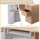 L-Shaped Modern Brown And White Reception Desk With Lockable Drawers (SAK26491) - Saksby Wholesale - Reception Desk Details