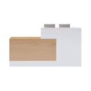 L-Shaped Modern Brown And White Reception Desk With Lockable Drawers (SAK26491) - Saksby Wholesale - Right Cabinet