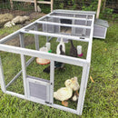 Large 103-Inch Outdoor Chicken Coop House With Run And Nesting Box [4-6 Chickens] (SAK53194) - Saksby Wholesale - Lifestyle Image Of Ducks Inside The Coop