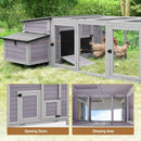 Large 103-Inch Outdoor Chicken Coop House With Run And Nesting Box [4-6 Chickens] (SAK53194) - Saksby Wholesale - Opening Doors And Sleeping Area View