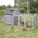 Large 115-Inch Portable Chicken Coop With Run And Nesting Boxes [8-10 Chickens] (SAK18263) - Saksby Wholesale - Lifestyle Image With Chickens Inside