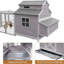 Large 115-Inch Portable Chicken Coop With Run And Nesting Boxes [8-10 Chickens] (SAK18263) - Saksby Wholesale - Sleeping Area And Tray View