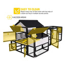 Large 118-Inch Outdoor Wooden Chicken Coop With Extended Run And 6 Nesting Boxes [8-10 Chickens] (SAK63940) - Saksby Wholesale - Access Areas Details