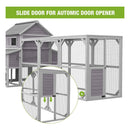 Large 137-Inch Wooden Chicken Coop With Run And 6 Nesting Boxes [10-15 Chickens] (SAK96430) - Saksby Wholesale - Automatic Door Opener View