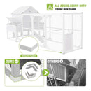Large 137-Inch Wooden Chicken Coop With Run And 6 Nesting Boxes [10-15 Chickens] (SAK96430) - Saksby Wholesale - Iron Frame Feature