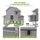Large 137-Inch Wooden Chicken Coop With Run And 6 Nesting Boxes [10-15 Chickens] (SAK96430) - Saksby Wholesale - Nesting Box Features