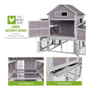 Large 137-Inch Wooden Chicken Coop With Run And 6 Nesting Boxes [10-15 Chickens] (SAK96430) - Saksby Wholesale - Sleeping Area And Tray View