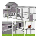 Large 137-Inch Wooden Chicken Coop With Run And 6 Nesting Boxes [10-15 Chickens] (SAK96430) - Saksby Wholesale - Ventilation And Sliding Door View