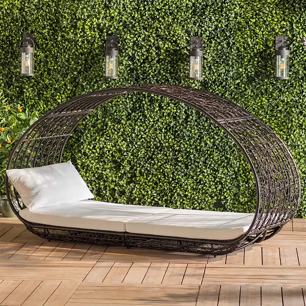 Large 2-Person Abigal Outdoor Wicker Daybed With Aluminum Frame And Cushions (SAK23942) - Saksby Wholesale - Outdoor Lifestyle