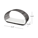 Large 2-Person Abigal Outdoor Wicker Daybed With Aluminum Frame And Cushions (SAK23942) - Saksby Wholesale - Product Dimensions