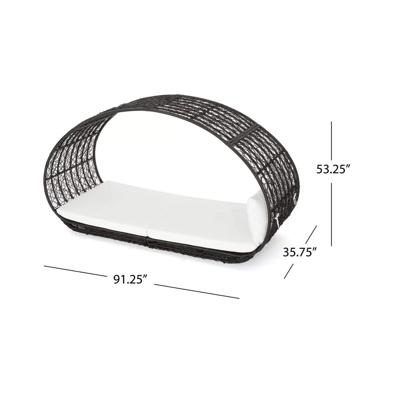 Large 2-Person Abigal Outdoor Wicker Daybed With Aluminum Frame And Cushions (SAK23942) - Saksby Wholesale - Product Dimensions