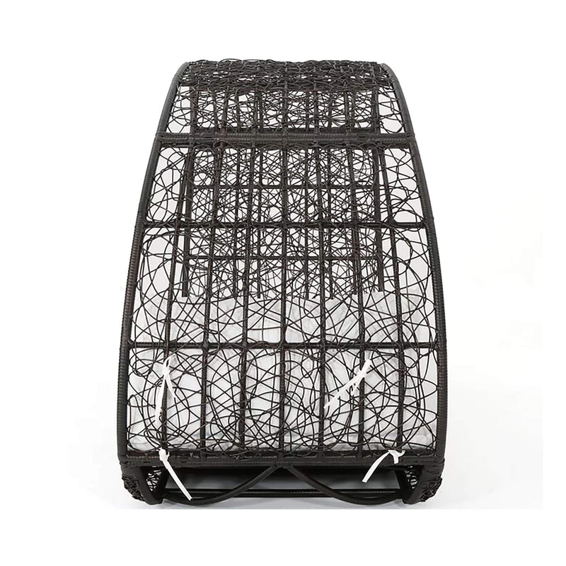 Large 2-Person Abigal Outdoor Wicker Daybed With Aluminum Frame And Cushions (SAK23942) - Saksby Wholesale - Side View Frame Details