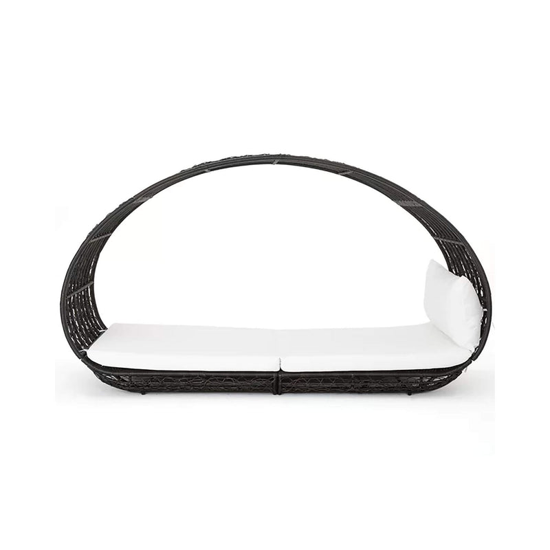 Large 2-Person Abigal Outdoor Wicker Daybed With Aluminum Frame And Cushions (SAK23942) - Saksby Wholesale - White Background