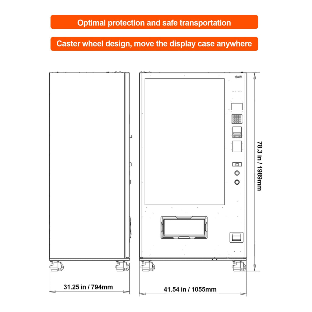 Large 60-Slot Commercial Snack And Drink Refrigerated Combo Vending Machine (SAK58735)