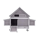Large 63-Inch Movable Wooden Hen House With Wheels And Nesting Box (SAK50791) - Saksby Wholesale - Front View