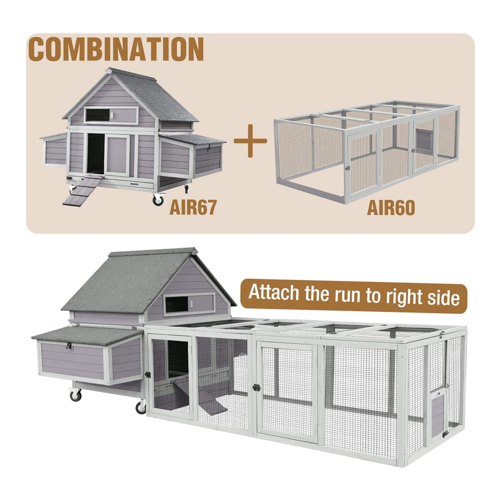 Large 63-Inch Movable Wooden Hen House With Wheels And Nesting Box (SAK50791) - Saksby Wholesale - With Cargo View